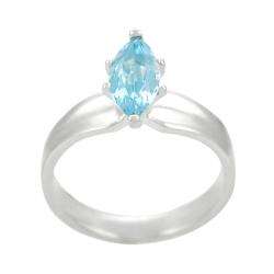 Sterling Silver Marquise cut Blue Topaz Ring  Overstock