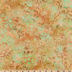   Polos Abstract Leaf Aqua/Tan Fabric By The Yard Arts, Crafts & Sewing
