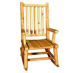 Rustic Adirondack Cedar Log Rocking Chair  Overstock
