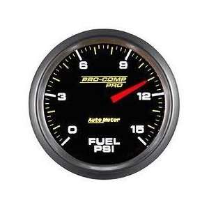 Auto Meter 8761 Pro Comp Pro 2 1/16 0 15 PSI Full Sweep Electric Fuel 