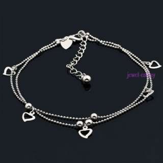 hot sale heart bead double chain anklet ankle bracelet  