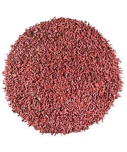 Red Leather Shag Rug (8 Round)  