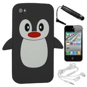 Kits for Apple iPhone 4 4S  Penguin Silicone Skin Case for Apple 