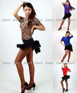   tango chacha ballroom dance dress top + skirt set dance costume  