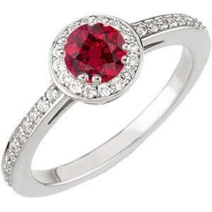 com The Perfect Ruby & Diamond Engagement Ring in White Gold for SALE 