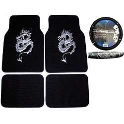 Silver Dragon Floor Mats and Steering Wheel Cover  