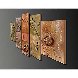 Hand painted Oil on Canvas Wall Decoration 5 piece Art Set  Overstock 