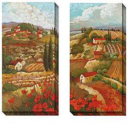 Cecile Broz Red Tuscan Oversized Canvas Art Set  Overstock