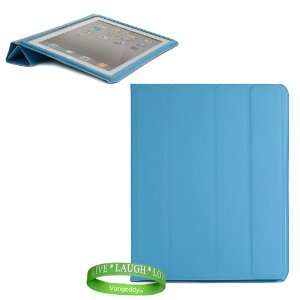 Bue Skin Cover Case with Screen Flap for all models of Apple iPad 2 
