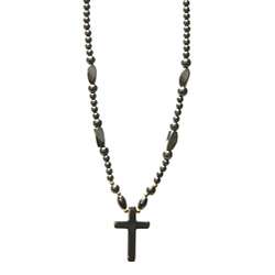 Magnetic Hematite Cross Bead Necklace  Overstock