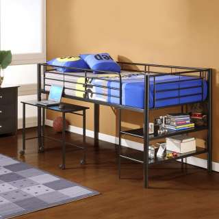 Sunset Black Twin Loft Bed and Desk  