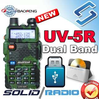 Green Camouflage UV 5R BAOFENG Dual Band UHF/VHF Radio + USB Program 
