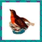 Stangl #3444 Cardinal Bird Figurine Dot Cottrell DCF  