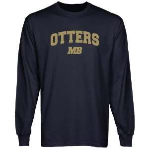Cal State Monterey Bay Otters Navy Blue Logo Arch Long Sleeve T shirt 
