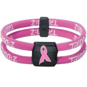  TrionZ Pink Ribbon Bracelet   Pink/Black   Large (7.9 