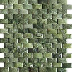 Green Marble Brick Pattern Mosaic Tiles (Set of 5)  