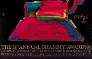 PETER MAX, Signed 1989 Grammy Awards Poster  