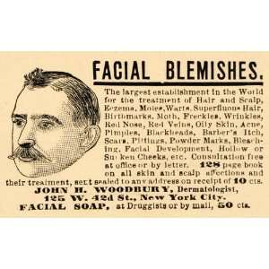  1890 Ad Dermatologist Facial Soap Woodbury Shaving Skin 