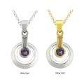 10k Gold Created Alexandrite Contemporary Necklace
