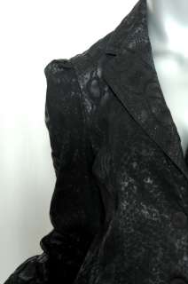 ROBERTO CAVALLI Womens Snakeskin&Lace Print Black Denim Jean Jacket 