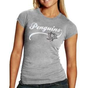  Pittsburgh Penguins Ladies Bling Tri Blend Premium T shirt 