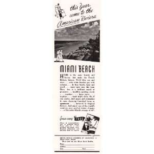    Print Ad: 1940 Miami Beach: American Riviera: Miami Beach: Books