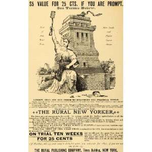   Newspaper Agriculture Statue Lady Liberty   Original Print Ad Home