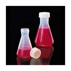 250mL Plastic Screw Top Flask with Lid, Autoclavable FEP, case/4 
