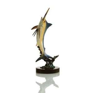 Excited Blue Marlin Leaping Trophy Fish Sculpture 