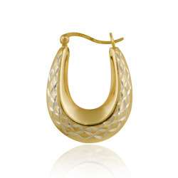 18k Gold/ Sterling Silver Graduated Hoop Earrings  Overstock