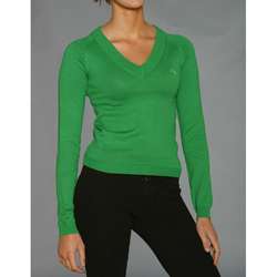 Rosasen Womens V neck Green Golf Sweater  Overstock