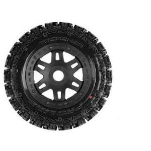 Pro Line R Trencher Off Road Tire Mounted on Black Splt Six Wheels 