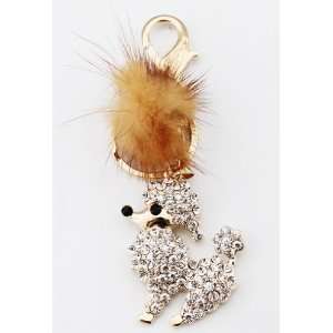  Crystal Cute Dog Puppy Fashion Keychain, Key Ring, Bag 