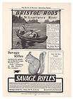 1904 Bristol Fishing Rods & Savage Rifles gun print ad