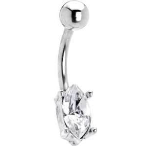  Crystalline Gem Teardrop Solitaire Belly Ring: Jewelry