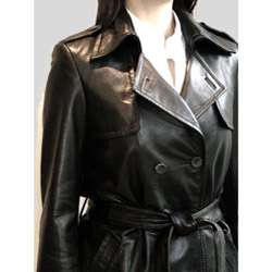 Izod Womens Belted Leather coat  