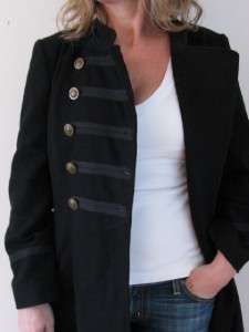 john richmond black wool military ladies coat jacket 8