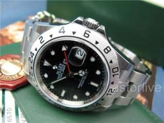 2010 ROLEX EXPLORER II Date Watch SS Ref 16570 Engraved Bezel V Serial 