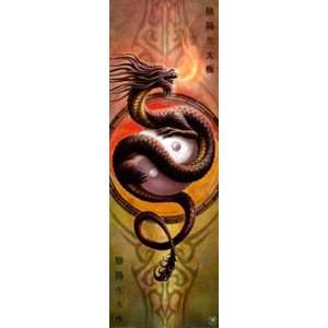  Dragon and Yin Yang GIANT DOOR PAPER POSTER measures 158 x 