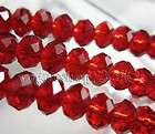 100pcs Ruby Red Faceted Rondelle Crystal Glass Bead 6mm