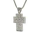 18k White Gold Plated Cross Pendant Necklace with Swarovski Crystal