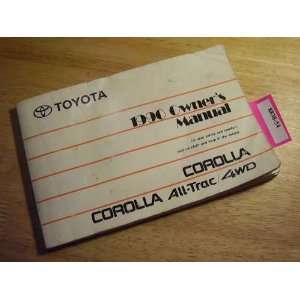  1990 Toyota Corolla All Trac Owners Manual Toyota Books