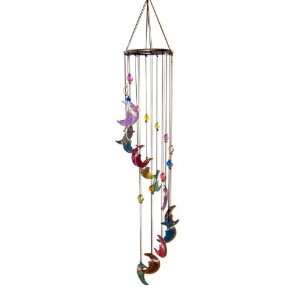   12 Piece Laser Cut Moon Mobile Style Wind Chime Patio, Lawn & Garden