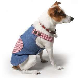  Red Gingham Heart Overall Dog Dress S 