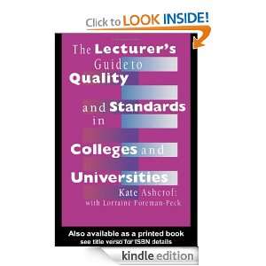 The Lecturers Guide to Quality and Standards in Colleges and 