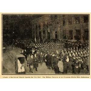  1908 Print Infantry Second Brigade Parade City Hall NY 