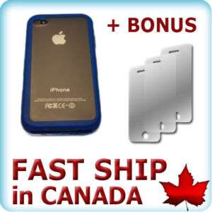 Blue Case Skin for Apple iPhone 4 4G + Screen Protector  