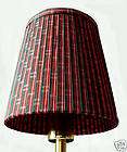   Clip on Chandelier Mini Lamp Shades, Fabric Plaid, Set of 10 Clip on