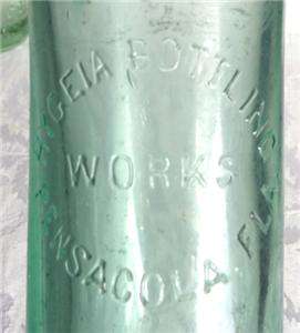   Coca  Cola Hygeia Bottling Works, Green Glass Embossed Bottle  
