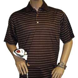   Mens Dark Brown Triple Mercerized Golf Polo Shirt  Overstock